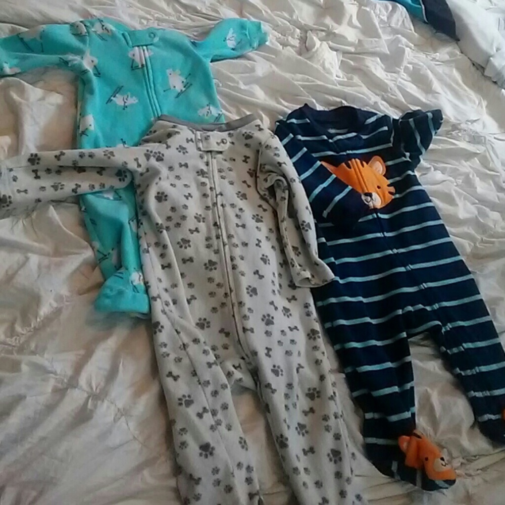 Lot of 3 baby boy sleepers Newborn,3 mo and 3-6 mo